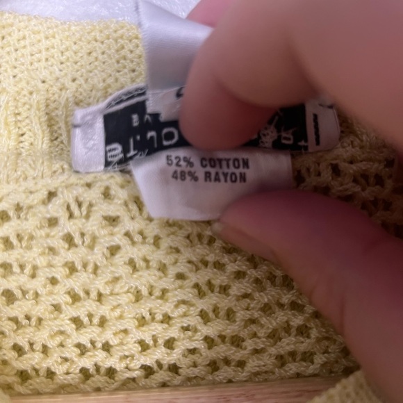 Y2K St. John Sport Pastel butter Yellow Knit Zip Up Jacket Size L - Picture 5 of 8